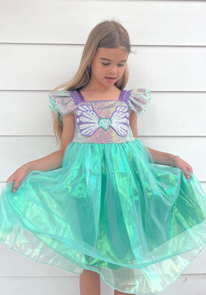 Wonderland Mermaid Princess Birthday Party Dress - Green - Fox Baby & Co