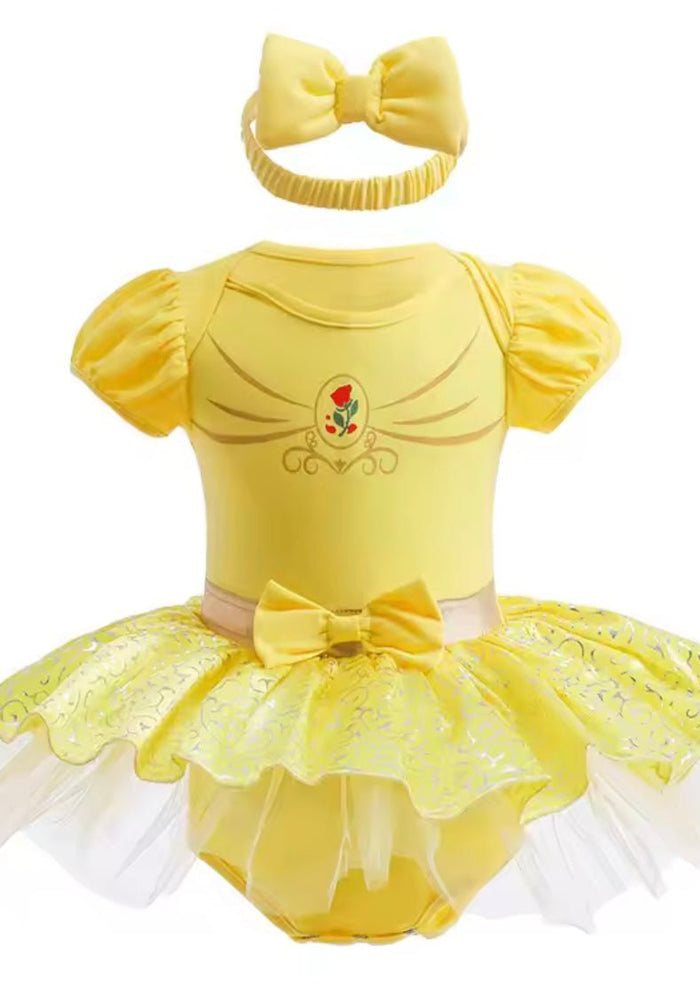 Baby Girls Belle Princess Tutu Tulle Romper with bow - Fox Baby & Co