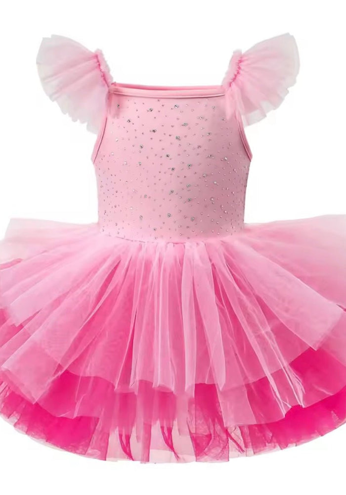 Luxe Ballerina Sparkle Tulle Tutu Leotard - Pink - Fox Baby & Co