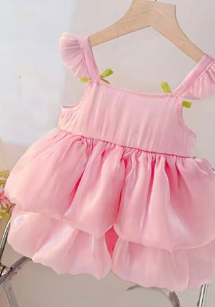 Spring Tulip Puff Frill Dress - Pink - Fox Baby & Co