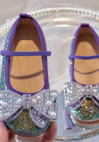 Load image into Gallery viewer, Mermaid Luxe Bow Princess Ballerina Ballet Flat Shoes (pre order) - Purple/ Green - Fox Baby & Co