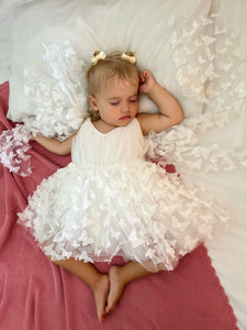 Harper Butterfly Luxe Little Girls Tulle Dress - White (pre order)