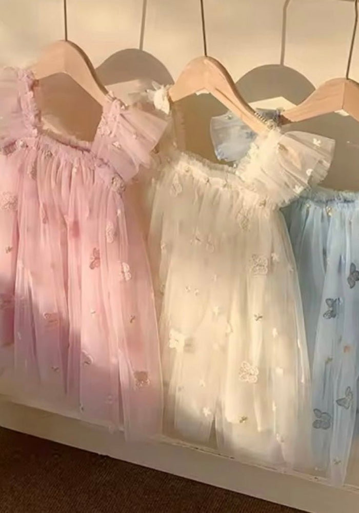 Whimsical Butterfly Fairy Tulle Birthday Dress - Blue - Fox Baby & Co