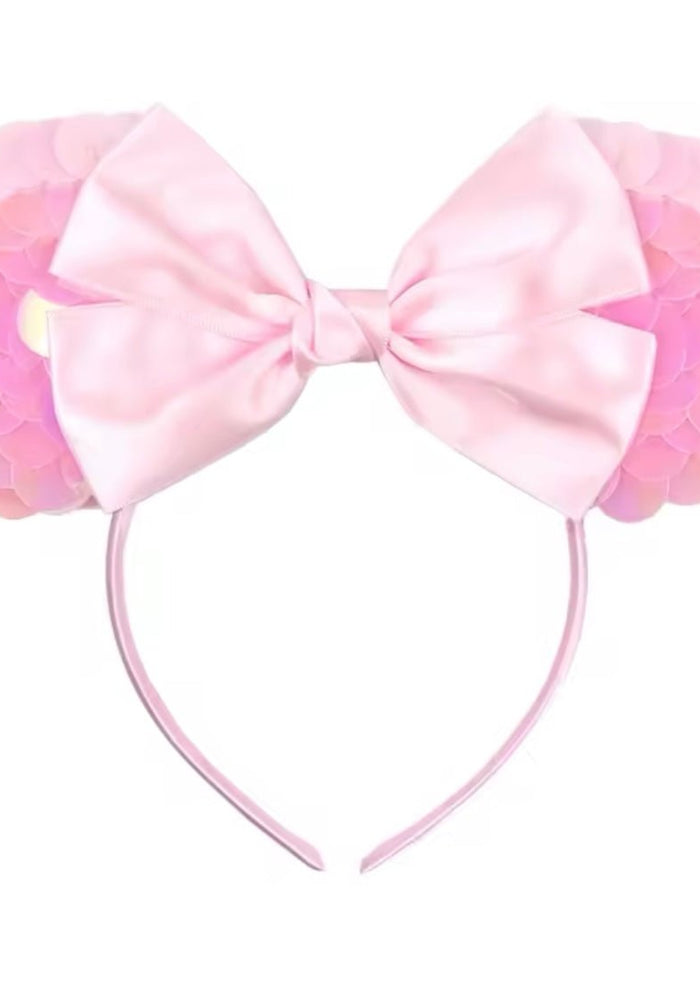 Mermaid Bow Animal Ears Headband - Pink (pre order) - Fox Baby & Co