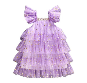 Kids little girls Moonshine Purple Tulle Birthday Dress