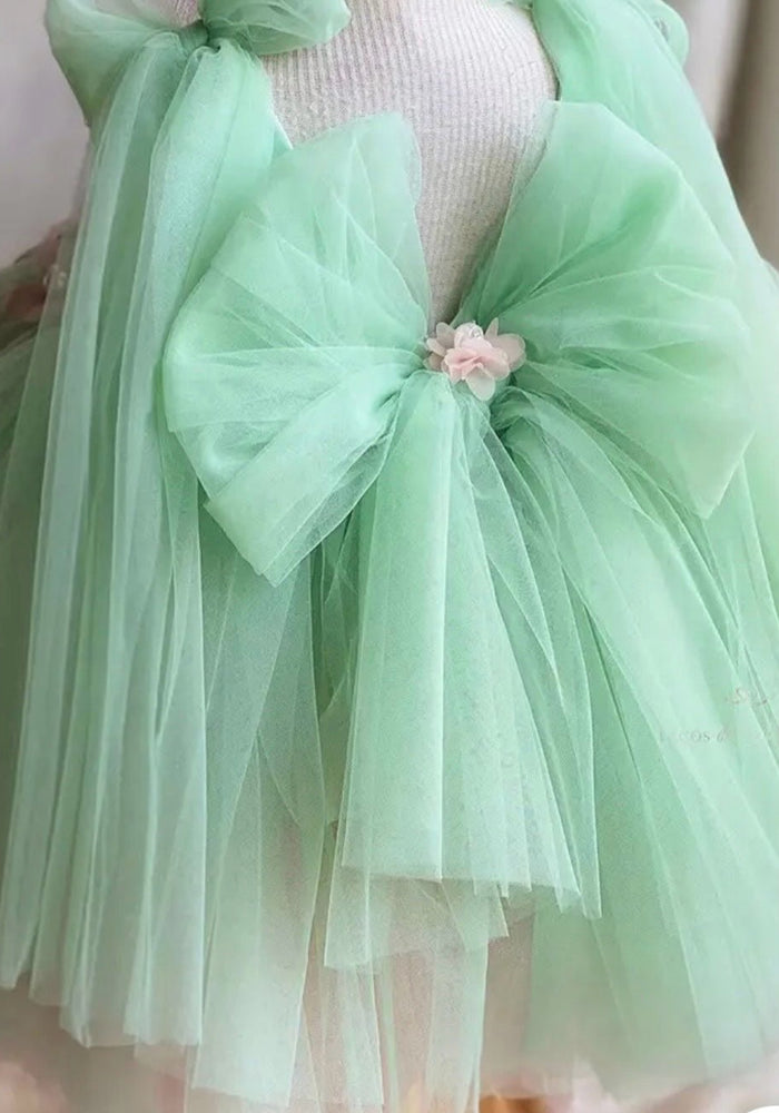 Kid little girl Dusty Rose Pink Fairytale Birthday Tulle Dress