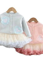 Load image into Gallery viewer, Sparkle Heart Knitted Cardigan &amp; Tulle Tutu (pre order)
