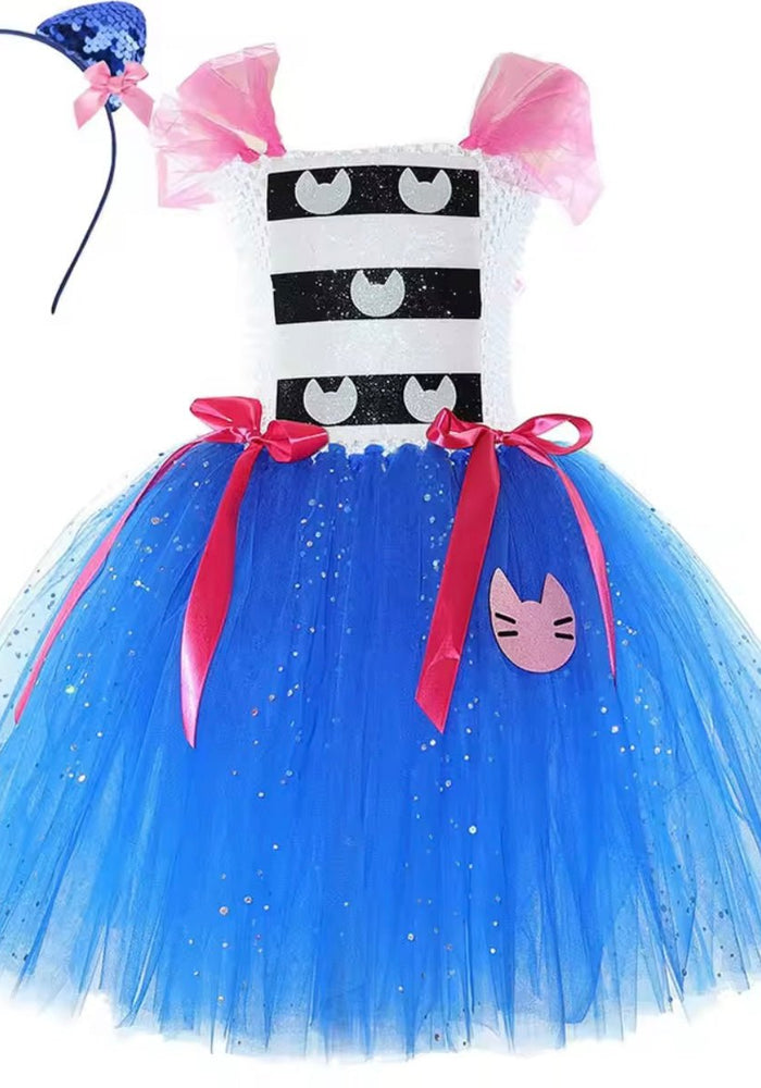 Gabby’s Dollhouse Inspired Tutu Dress with Sequins Cat Ears - Halloween Costume - Fox Baby & Co