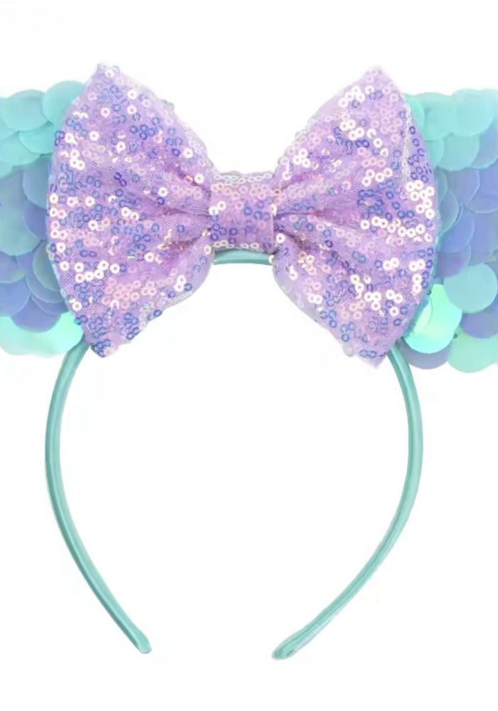 NEW Princess Sequins Bow Animal Ears Headband - Mint/Purple (pre order) - Fox Baby & Co