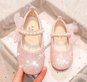 Little Bow Pearl Princess Birthday Girl Mary Jane Shoe (pre order)