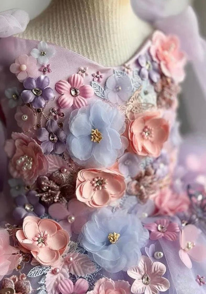 Iris Butterfly Luxe Little Girls Tulle Dress - Lilac - Fox Baby & Co