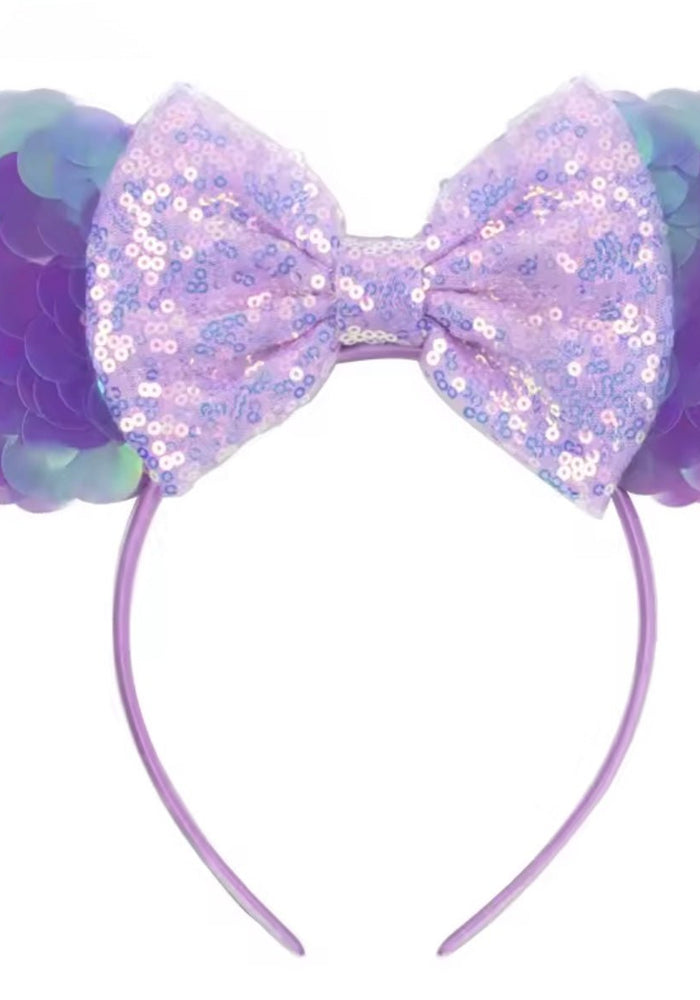 NEW Princess Sequins Bow Animal Ears Headband - Purple - Fox Baby & Co
