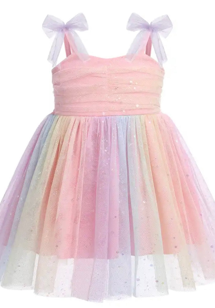 Birthday Tulle Frill Dress - Pastel Rainbow (pre order)