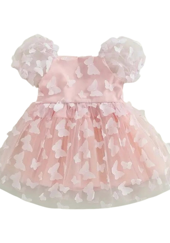 Kids little girls Clara Butterfly Tulle Dress - Baby Pink (Pre order) - Fox Baby & Co
