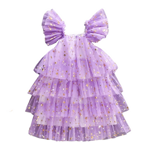 Kids little girls Moonshine Purple Tulle Birthday Dress