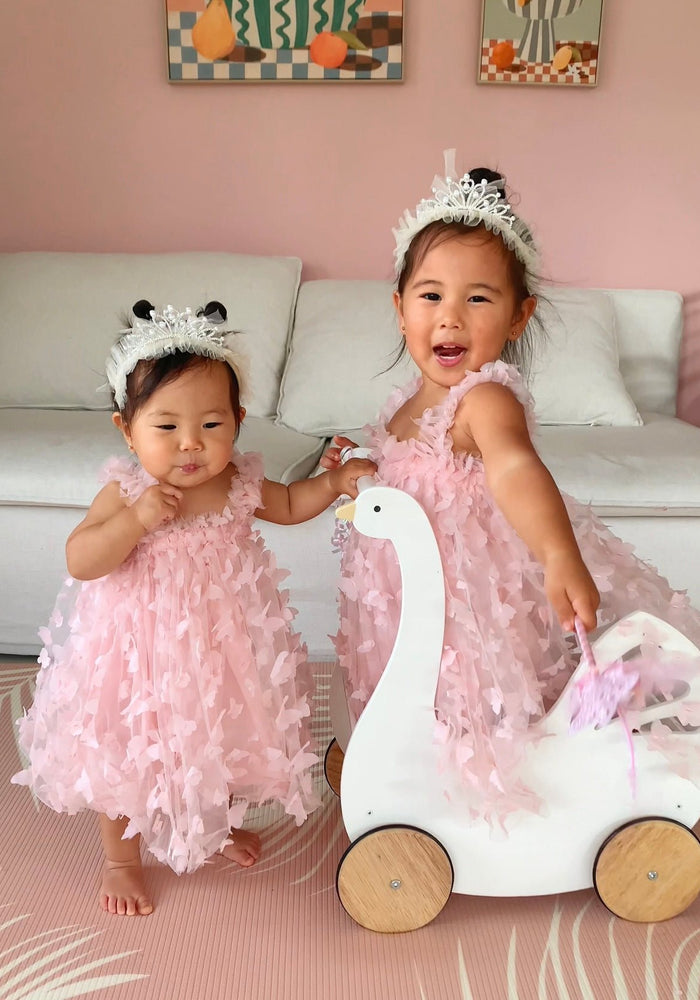 Whimsical Butterfly Tulle Dress - Baby Pink - Fox Baby & Co
