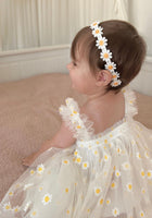 Load image into Gallery viewer, Kids little girls Arabella Daisy Tulle Dress - White/Yellow - Fox Baby & Co