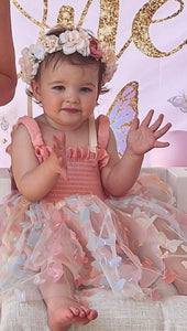Kids little girl Fairy Rainbow Wings Tulle Dress