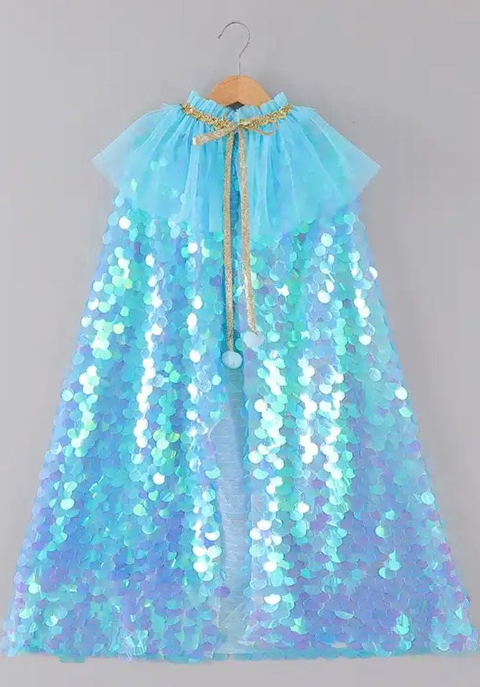 Kids little girls Mermaid Cape Blue (pre order) - Fox Baby & Co
