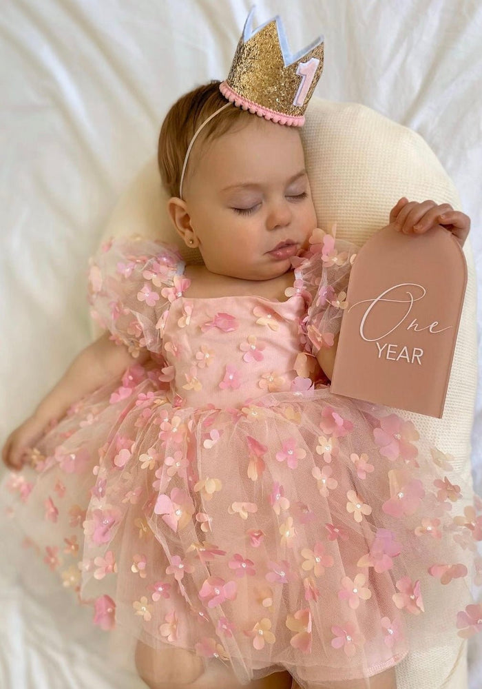 Kids girls Sweetheart Tulle Dress - Pink Rainbow - Fox Baby & Co
