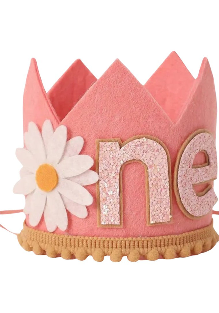 Daisy 1st Birthday Party Crown Hat - Peach (pre order) - Fox Baby & Co