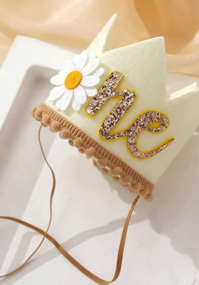 Daisy 1st Birthday Party Crown Hat - Lemon (pre order) - Fox Baby & Co