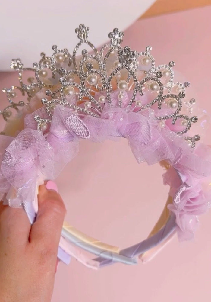 Princess Tulle Birthday Tiara Crown Headband - Fox Baby & Co