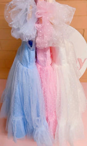 Kid little girl Blue Princess Birthday Tulle Dress