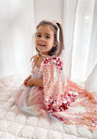 Load image into Gallery viewer, Kids little girl Mermaid Kids Cape Pink/Rose

