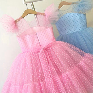Kid little girl Pink Princess Birthday Tulle Dress