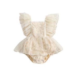 Gold Sparkle Birthday Frill Romper by