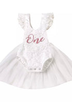 Load image into Gallery viewer, ‘ONE’ First Birthday Tulle Romper - White
