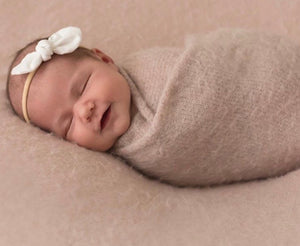 Harper Baby Bow Headband - White
