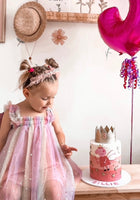 Load image into Gallery viewer, Kids little girls Arabella Tulle Fairy Birthday Dress - Rainbow Pink
