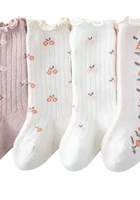 Load image into Gallery viewer, Baby Girl Knee High Socks - Peach Posy
