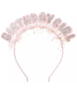 Pink Birthday Girl Crown Headband