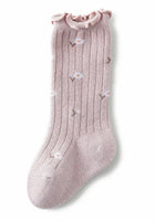 Load image into Gallery viewer, Baby Girl Knee High Socks - Dusty Rose Posy
