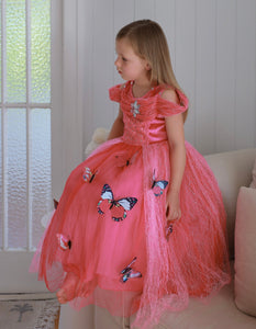 Pink Aurora Butterfly Princess Party Dress Costume