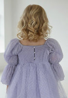Load image into Gallery viewer, Flowergirl Fairy Wonderland Long Sleeve Luxe Tulle Dress - Pink Dots - Lilac - Fox Baby &amp; Co
