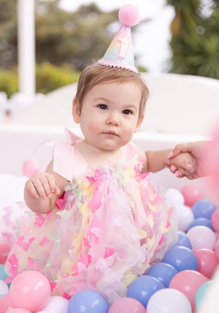 Pastel Rainbow 1st Birthday Party Crown Hat (pre order) - Fox Baby & Co