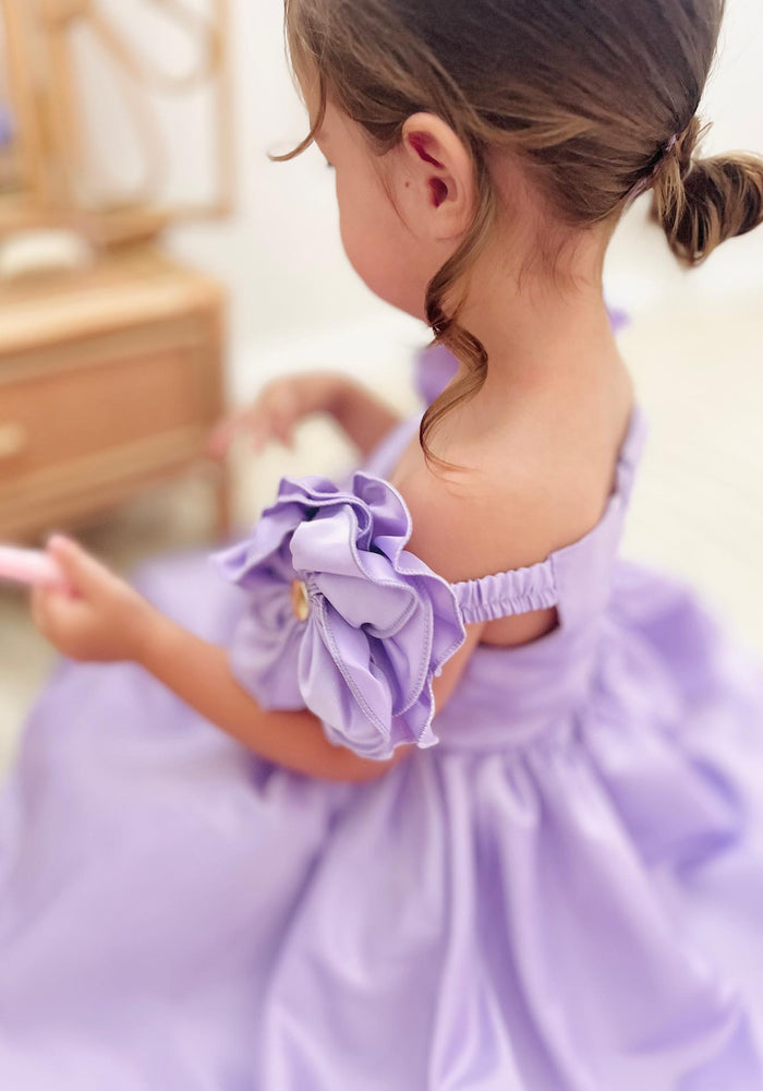 Kids little girls Talulah Flower Party Dress - Purple (pre order) - Fox Baby & Co