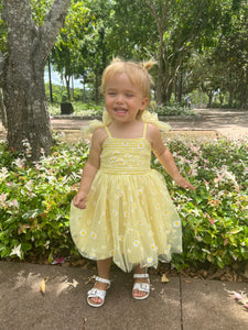 Birthday Tulle Frill Dress - Yellow Daisy