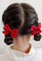 Load image into Gallery viewer, Cherry Red Christmas Bow Pigtail Set (last set)
