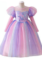 Load image into Gallery viewer, Classic Mermaid Princess Birthday Long Sleeve Party Dress Costume
