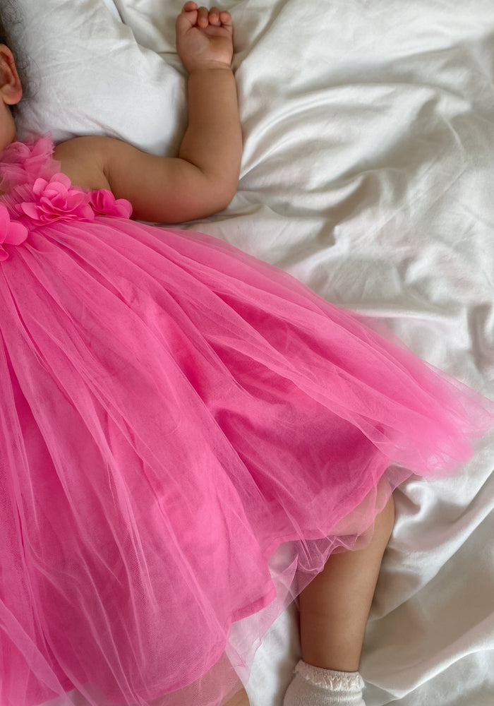 Florence Floral Birthday Tulle Dress - Pink (pre order) - Fox Baby & Co