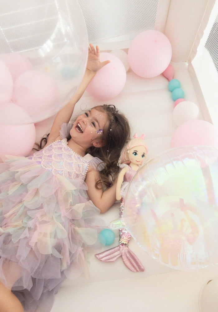 Mermaid Rainbow Bow Princess Party Dress - Fox Baby & Co