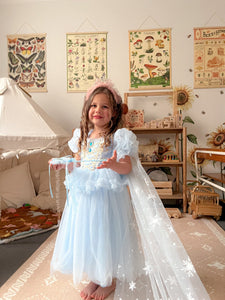 Whimsical Snow Star Princess Birthday Party Dress Costume with cape - Fox Baby & Co