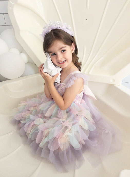 Mermaid Rainbow Bow Princess Party Dress - Fox Baby & Co