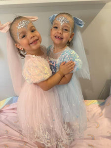 Enchanting Royal Princess Dress Cosplay Costume & Tulle Bow Clip - Fox Baby & Co