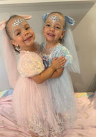 Load image into Gallery viewer, Enchanting Royal Princess Dress Cosplay Costume &amp; Tulle Bow Clip - Fox Baby &amp; Co
